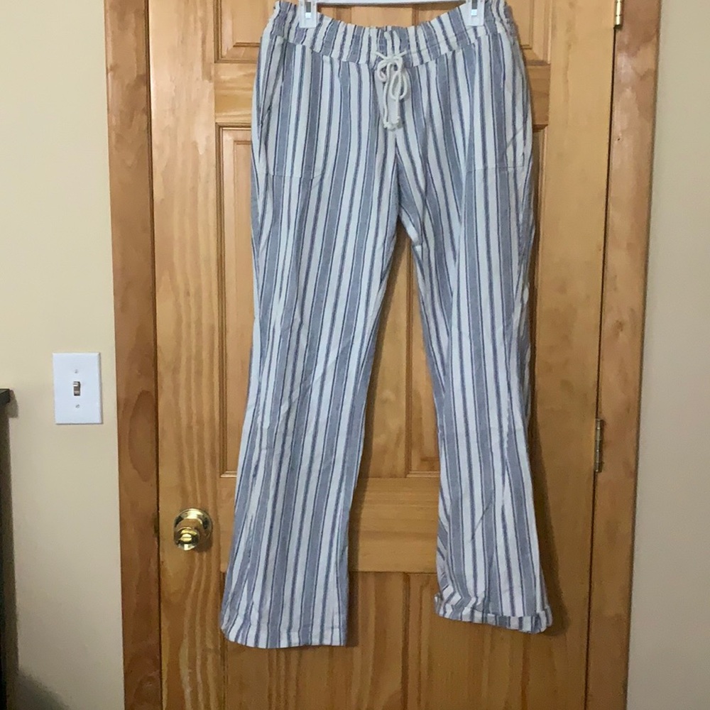 Loose fitting cotton wide leg pant